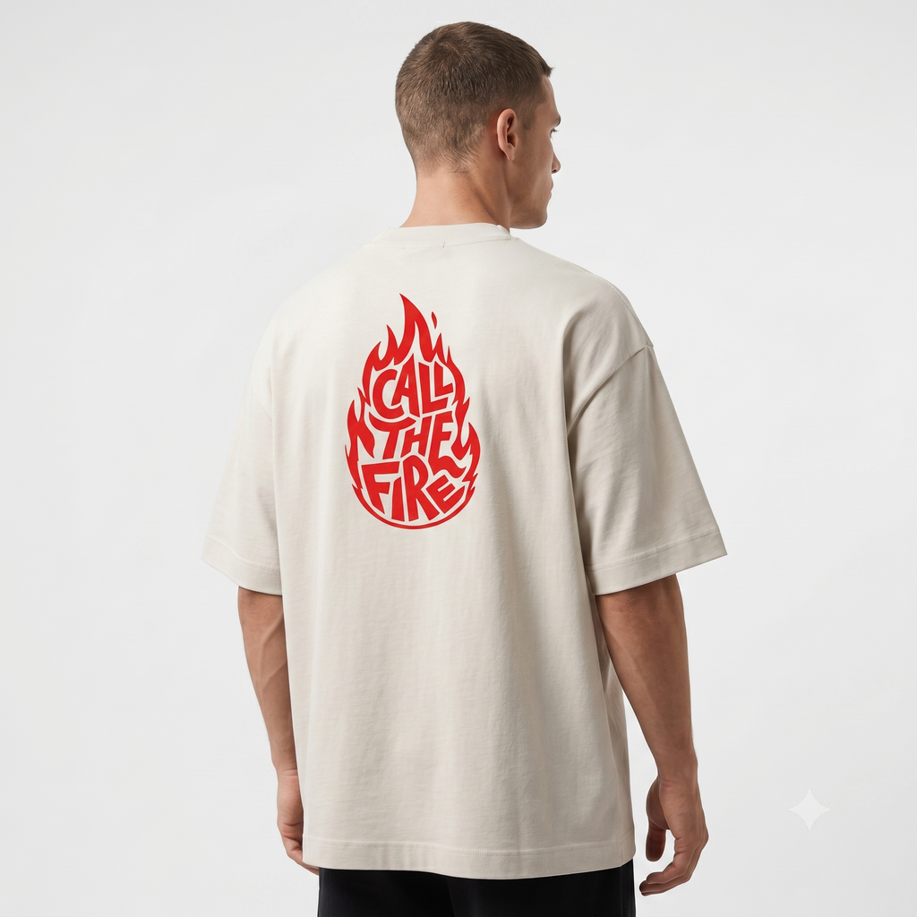 Camiseta Oversized Call The Fire Oversized Off-White - Premium