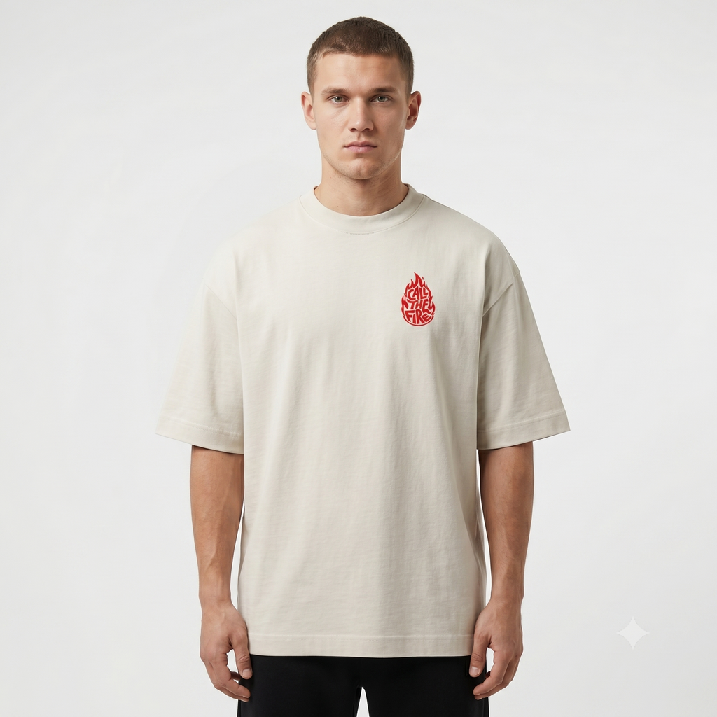 Camiseta Oversized Call The Fire Oversized Off-White - Premium