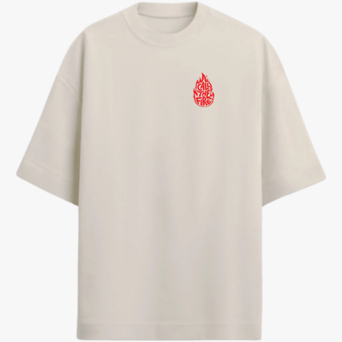 Camiseta Oversized Call The Fire - Off-White
