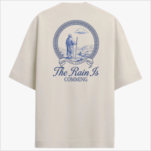 Camiseta Oversized Rain Off-White - Premium