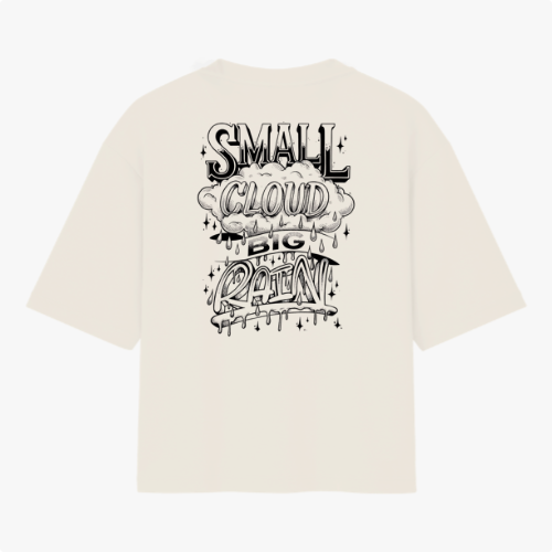 Camiseta Oversized Big Cloud Off-White - Básica