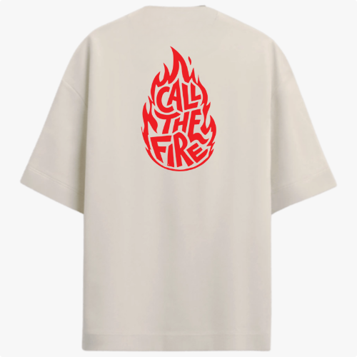 Camiseta Oversized Call The Fire - Off-White