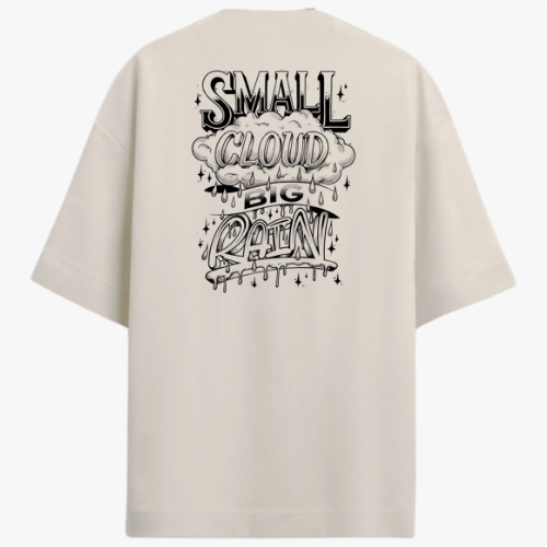 Camiseta Oversized Big Cloud Off-White - Premium