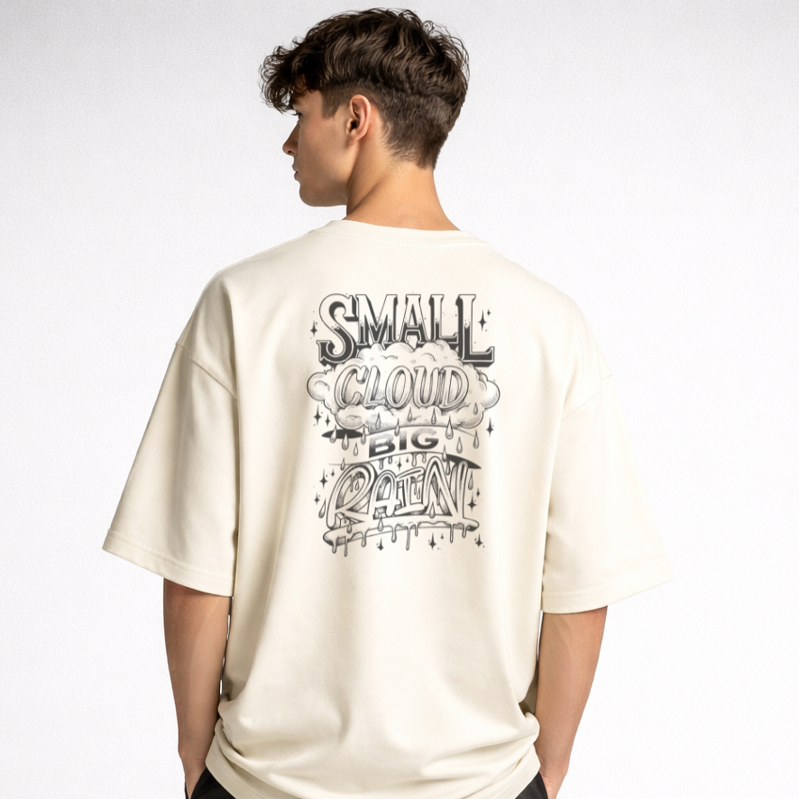 Camiseta Oversized Big Cloud Off-White